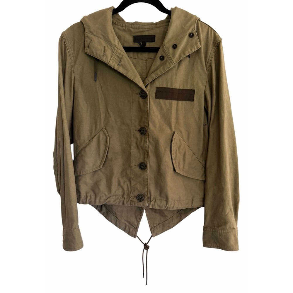 Rag & Bone Laurel Crop Cotton Parka Jacket Army Green Women's Size Small